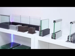 Grey Aluminium U Channel Glass Railing 10mm tebal balustrade kaca tanpa bingkai