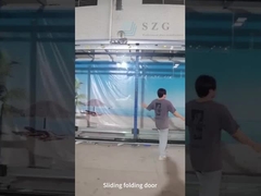 Termal Break Safety Glass Aluminium Pintu Lipat Balkon Komersial Pintu Lipat