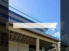 Baja tahan karat balkon tanpa bingkai balkon kaca halus balok penghalang desain standoff