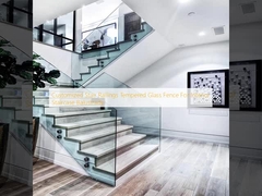 Pagar Tangga Kustom Kaca Tempered untuk Balustrade Tangga Interior