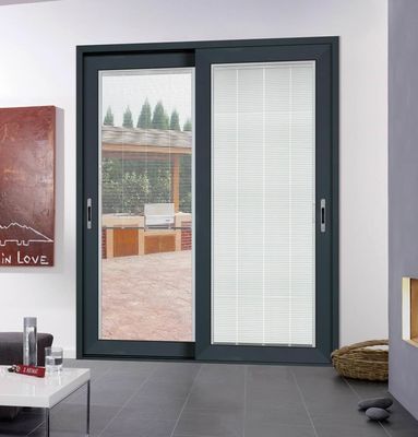 Isolasi Keamanan Kaca Aluminium Profil Pintu Geser Termal Break Ganti Pintu Geser Kaca