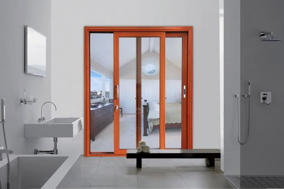 Pintu geser profil aluminium yang kokoh disesuaikan dengan kaca tempered