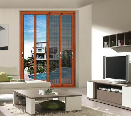 Pintu kaca geser aluminium tebal tahan lama gaya pembukaan horizontal