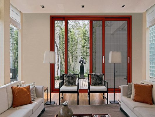 Customized Besar Pintu Patio Kaca Geser Aluminium Frame Powder Coated