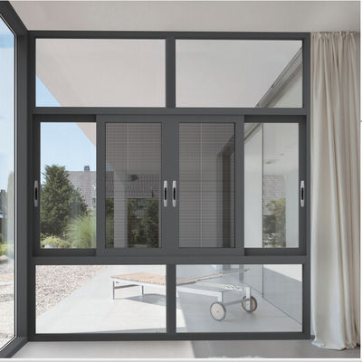 Customized Aluminium Horizontal Sliding Windows Efisiensi Energi Aluminium Sliding Glass Window