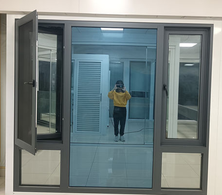 Aluminium Alloy Inward Opening Casement Windows Tahan Cuaca