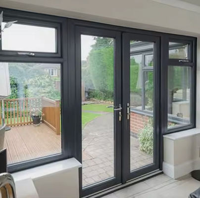 Termal Break Aluminium Glass Swing Door Open Casement tahan korosi
