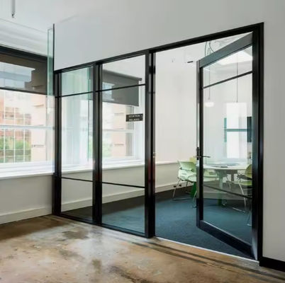 Dinding pemisah Interior Aluminium Swing Pintu Customized Casement Prancis
