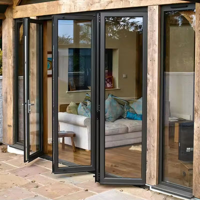 Eco Friendly Aluminium Pintu Lipat Kantor Termal Break Pintu Lapisan Patio