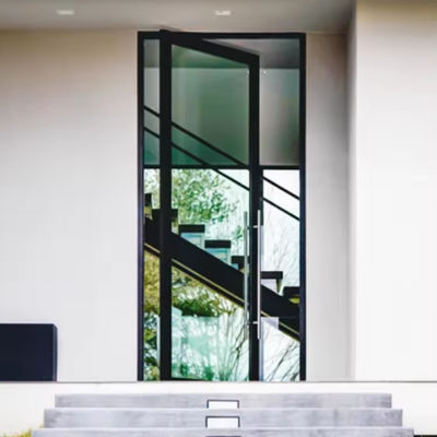 Pintu Pivot Aluminium Lapisan Bubuk yang Dapat Dikustomisasi Pintu Masuk Pivot Kaca Laminasi