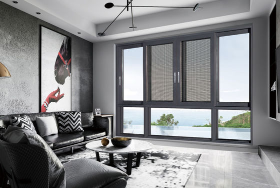 Multi Point Locking Aluminium Sliding Sash Windows Dengan Perlindungan Serangga Dan Kaca Terisolasi