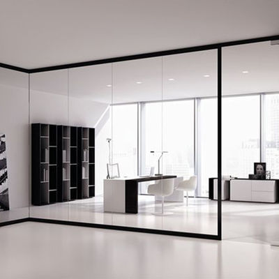 Fleksibel Kaca Partisi Dinding Frame Aluminium Soundproof Partisi Kantor