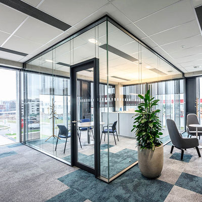 Tembok partisi kaca tugas berat keamanan Aluminium Profil Tembok partisi kaca