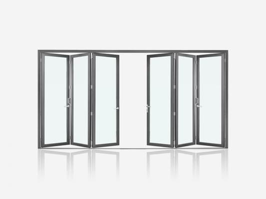 Pintu Lipat Aluminium Berkualitas Modern Desain Pintu Bifold Aluminium Abu-abu