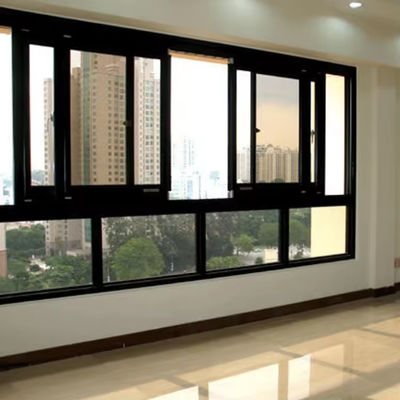 Jendela geser dengan kaca terisolasi dengan rangka aluminium kedap suara komersial