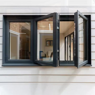 New Design Aluminium Casement swing Window Dengan Tempered Glass