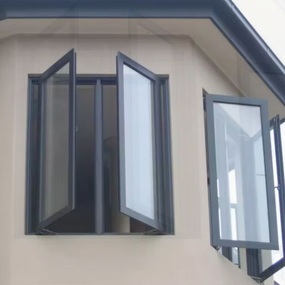 New Design Aluminium Casement swing Window Dengan Tempered Glass
