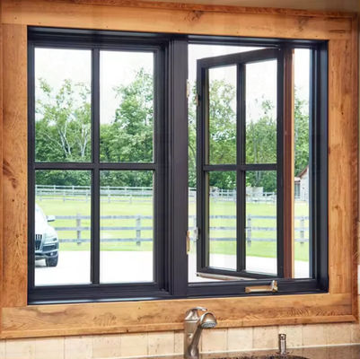 New Design Aluminium Casement swing Window Dengan Tempered Glass