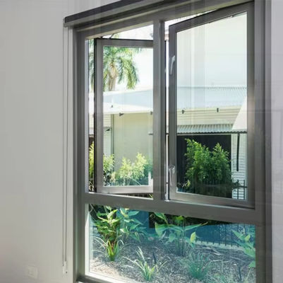 New Design Aluminium Casement swing Window Dengan Tempered Glass