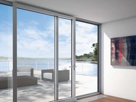 Eco Friendly Aluminium Sliding Door Balkon Menggunakan Thin 4 Aluminium Casement Sliding Door