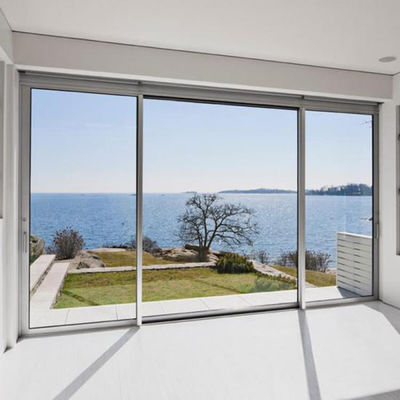 Profil Ringan Aluminium Pintu Geser Penggantian Dengan Kaca Terhangat