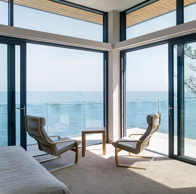 Pengurangan Kebisingan Pintu Geser Aluminium Kaca Terisolasi 3 Meter Pintu Geser Aluminium