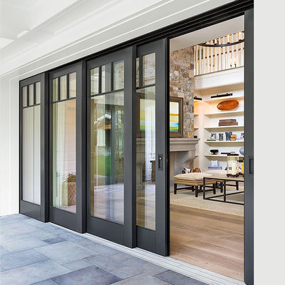 Pintu kaca aluminium terisolasi bertemperan yang disesuaikan dengan profil berat