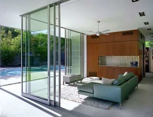 Termal Break Aluminium Pintu Geser Internal Dengan Tempered Insulated Glass