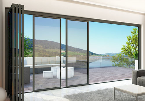 Termal Break Aluminium Pintu Geser Internal Dengan Tempered Insulated Glass