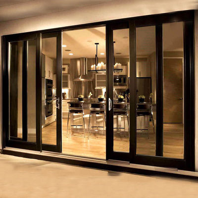 Termal Break Aluminium Pintu Geser Internal Dengan Tempered Insulated Glass