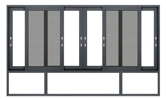 Outdoor Hurricane Resistant Slimline Aluminium Pintu Luncur Fluorocarbon Spraying