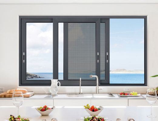 Outdoor Hurricane Resistant Slimline Aluminium Pintu Luncur Fluorocarbon Spraying