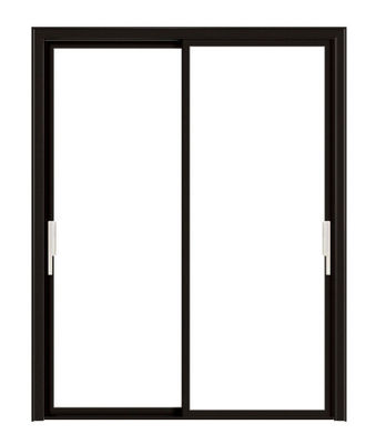 Pintu geser aluminium transparan kaca tempered rangka ramping pintu geser aluminium eksternal