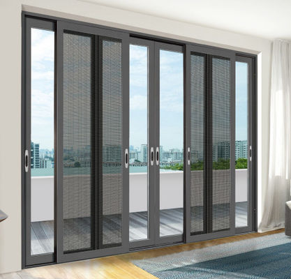 Customized Residential Aluminium Sliding Glass Pintu Stabil Dengan Kaca Laminasi