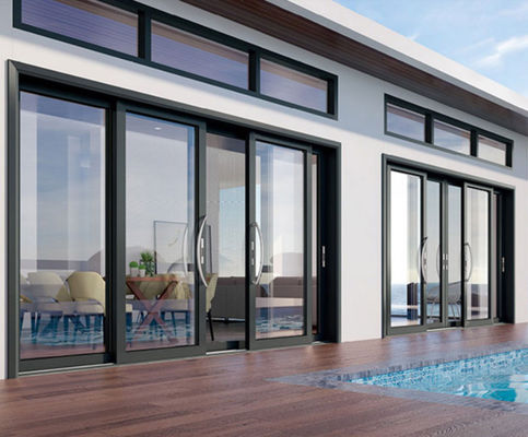 Tempered Clear Glass Aluminium Sliding Door Thermal Break Multi Slide Patio Doors