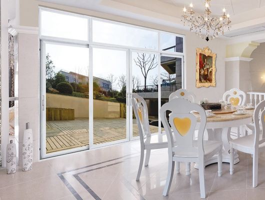 Isolasi Keamanan Kaca Aluminium Profil Pintu Geser Termal Break Ganti Pintu Geser Kaca