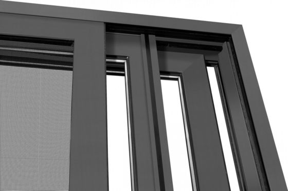 Pintu geser profil aluminium yang kokoh disesuaikan dengan kaca tempered