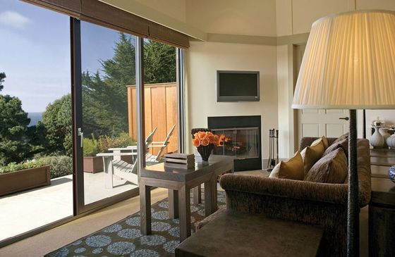 Pintu kaca geser aluminium tebal tahan lama gaya pembukaan horizontal