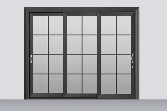 Ketahanan topan 2mm tebal aluminium Patio Pintu geser dengan kaca tempered