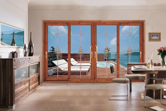 Ketahanan topan 2mm tebal aluminium Patio Pintu geser dengan kaca tempered