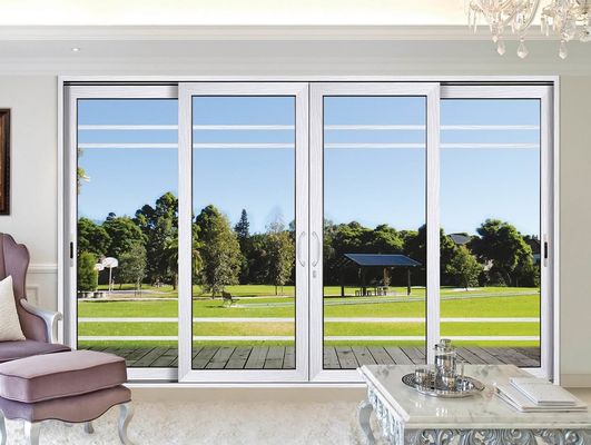 Customized Besar Pintu Patio Kaca Geser Aluminium Frame Powder Coated