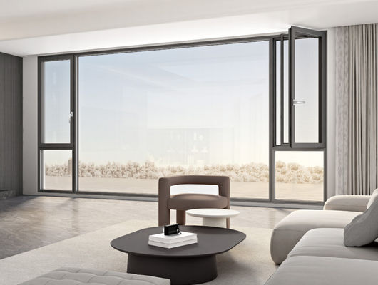 Aman Aluminium Casement Jendela Dengan Tempered Insulated Kaca Dan Multi-Point Kunci