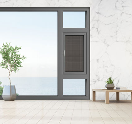 Aluminium ke luar berayun jendela Mudah dibersihkan Dan tahan panas