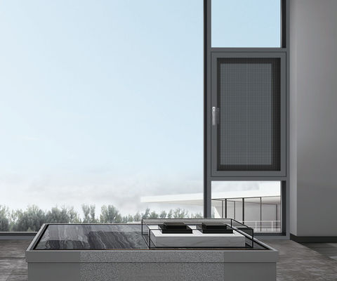 Powder Coated Inward Opening Aluminium Windows Dengan Double Glazed