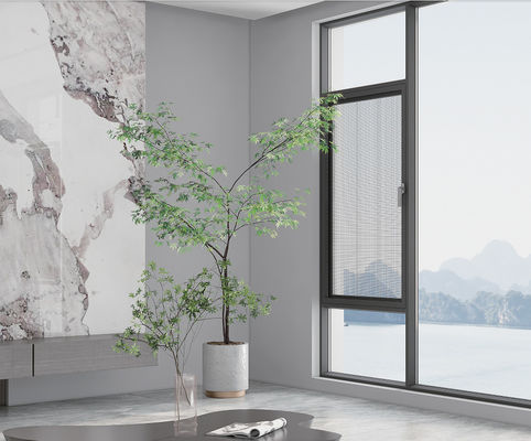 Powder Coated Inward Opening Aluminium Windows Dengan Double Glazed