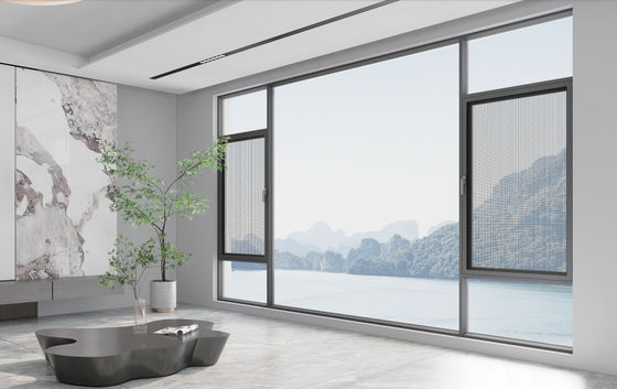 Powder Coated Inward Opening Aluminium Windows Dengan Double Glazed
