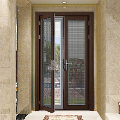 Powder Coating Tempered Glass Swing Door Thermal Breaking Dengan Profil Aluminium