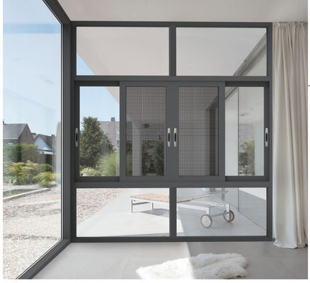 Operasi yang lancar Aluminium Sliding Window Dengan Double Glazed Glass
