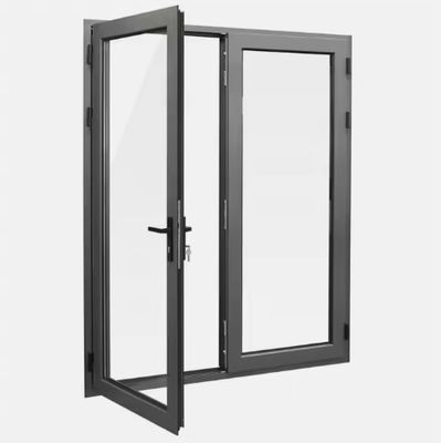 Double Door Aluminium Glass Swing Door Disesuaikan Dengan Desain Modern
