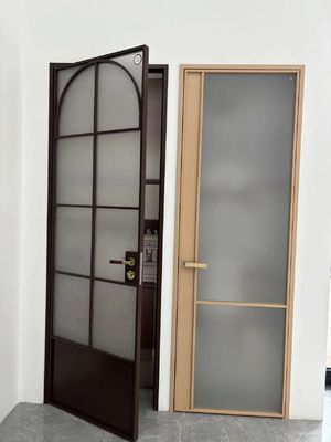 Dinding pemisah Interior Aluminium Swing Pintu Customized Casement Prancis